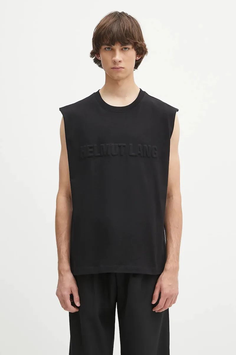 Βαμβακερό μπλουζάκι Helmut Lang EMBOSSED.TANK.ROUNDE