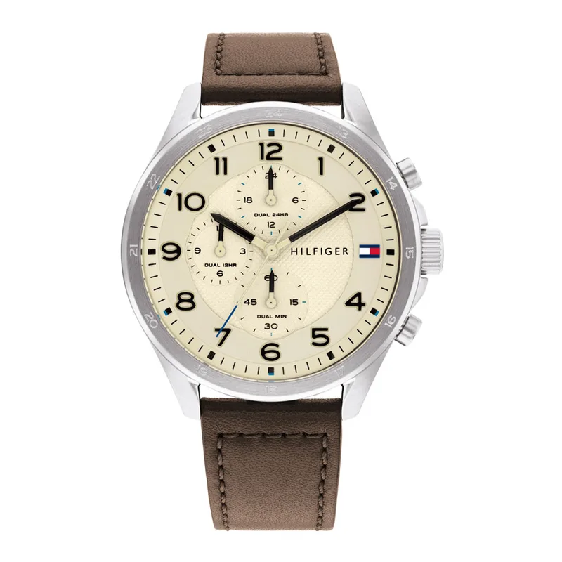 TOMMY HILFIGER Axel Brown Leather Strap 1792003