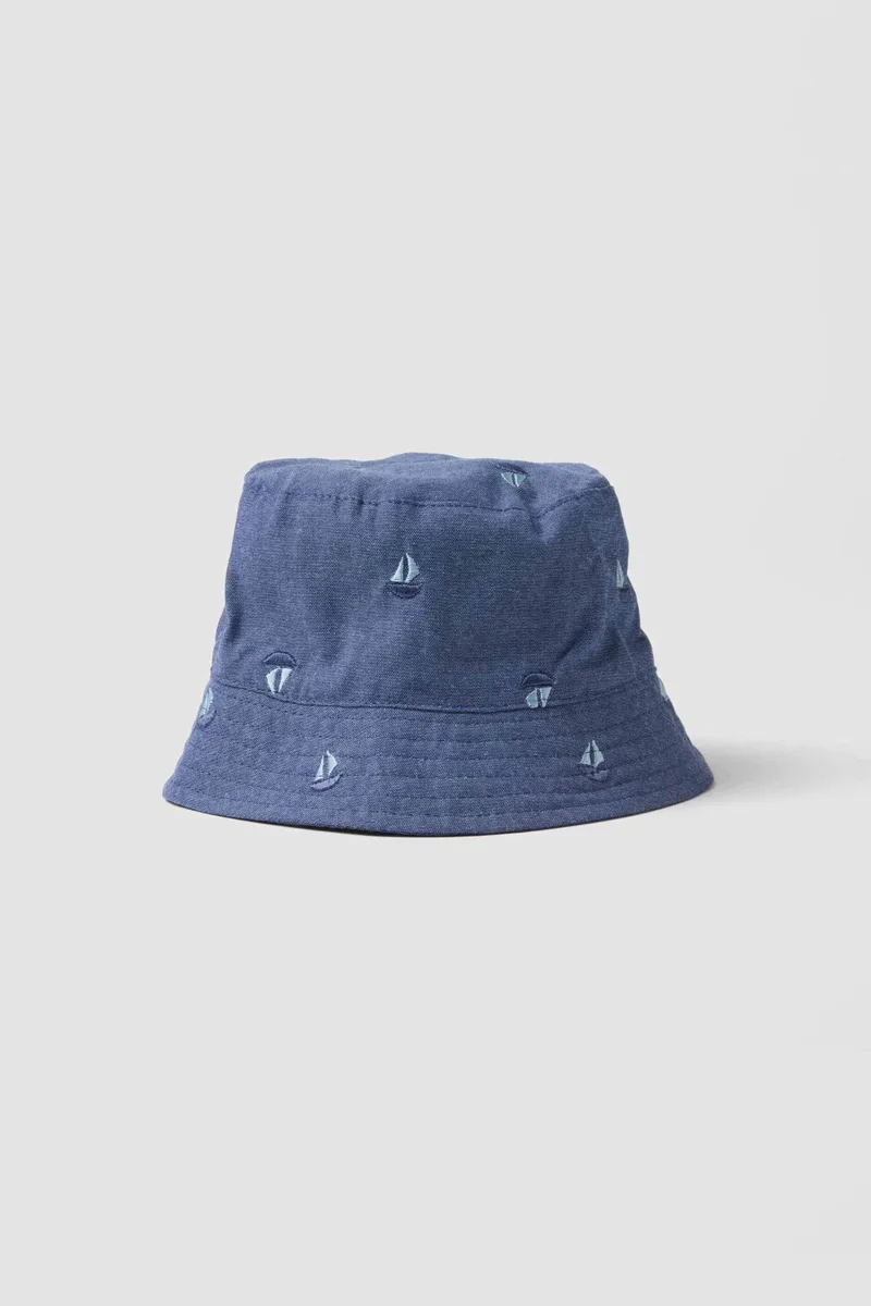 OVS βρεφικό καπέλο bucket με all-over print - 002684580 Denim Blue