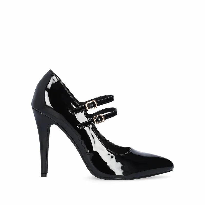 Andres Machado 6046-01L Γόβα Μαύρη 10cm