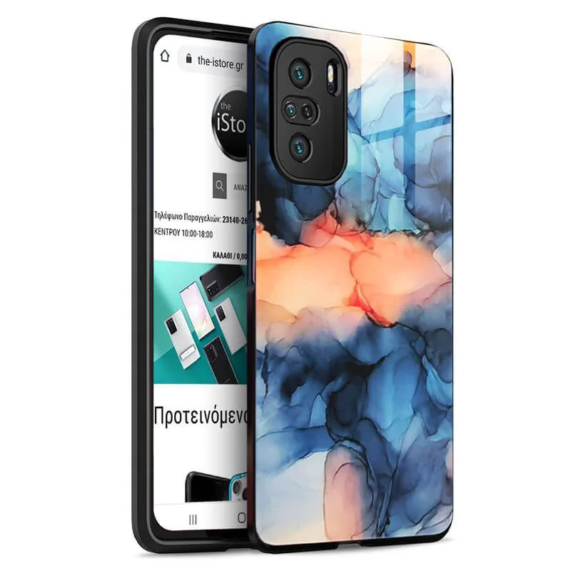 Glossy Marble Case Blue Dunes Xiaomi Poco M5s