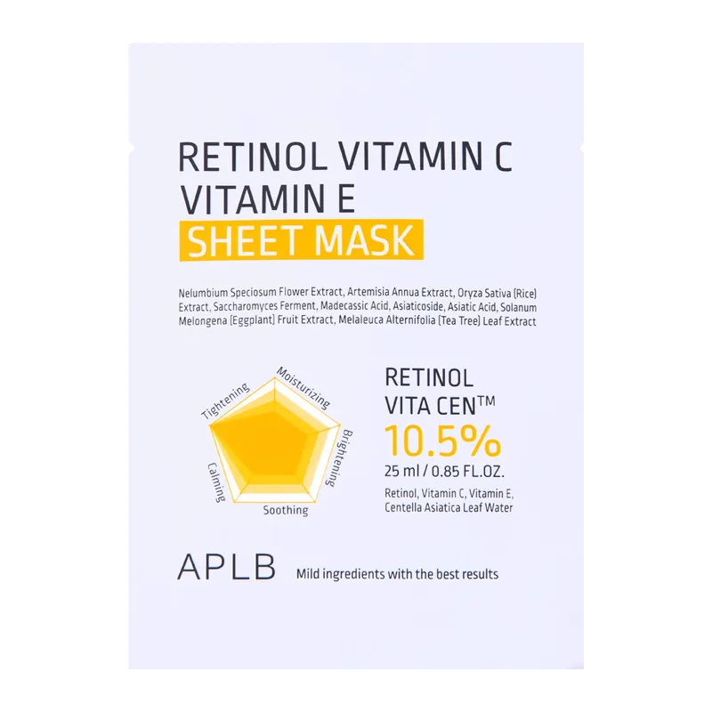 Aplb Retinolo Vitamina C Vitamina E Maschera in Tessuto 25ml