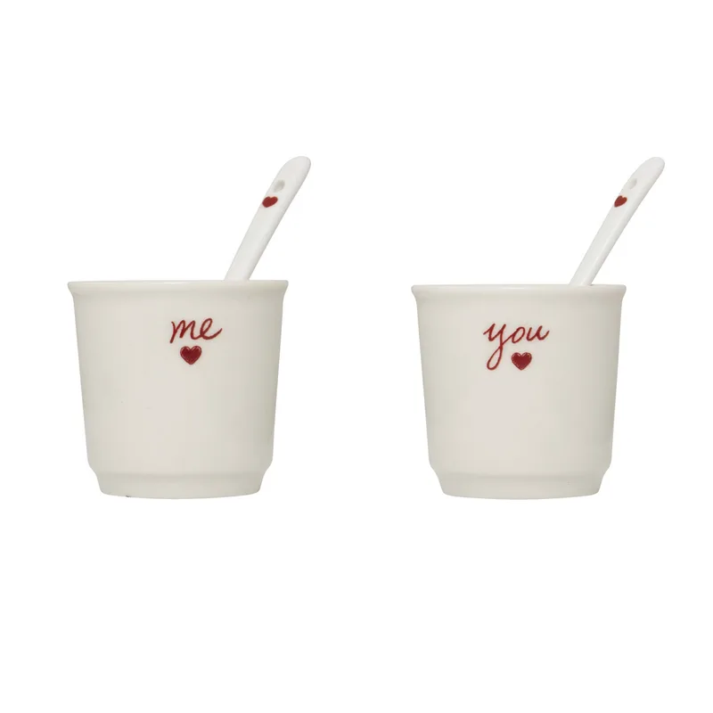 Φλυτζάνια Espresso 100ml + Κουτάλια (Σετ 2τμχ) S-D Valentine 212103