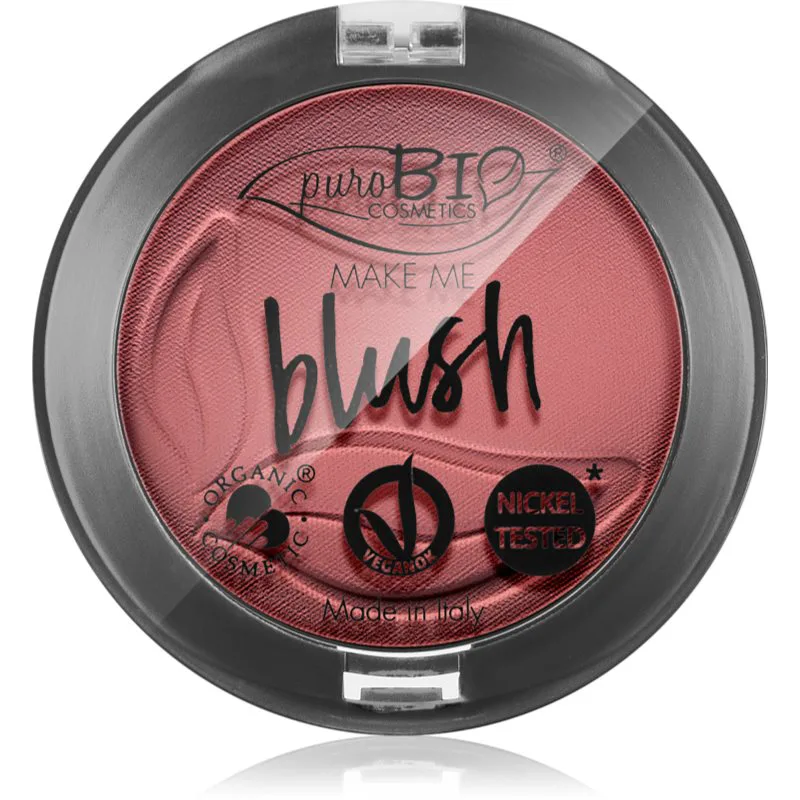 puroBIO Cosmetics Long-lasting Blush πουδρέ ρουζ απόχρωση 06 Cherry Blossom 5,2 γρ
