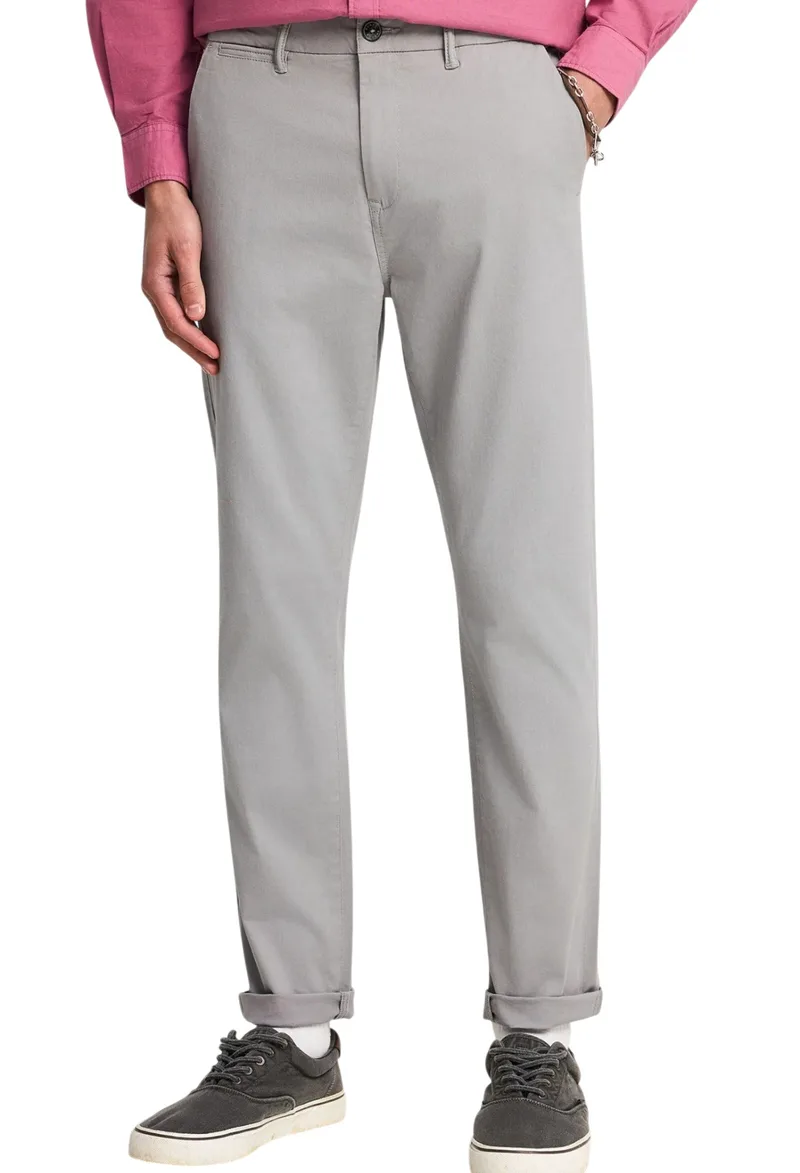 Παντελόνι Υφασμάτινο Funky Buddha Chino FBM013-001-02-GREY Ανδρικό