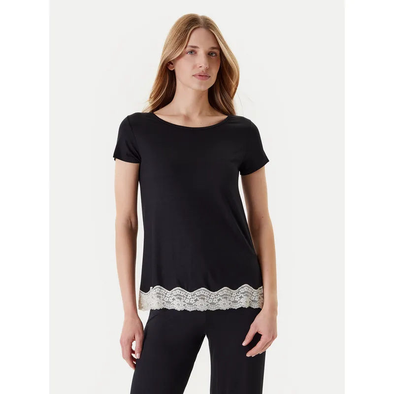 United Colors Of Benetton Μπλούζα πιτζάμας 3Z123M314 Μαύρο Regular Fit