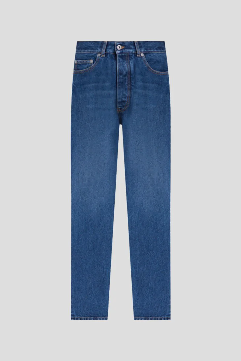 OFF-WHITE Ανδρικό Μπλε Arr Tab Zip Det Skate Jeans In Blue