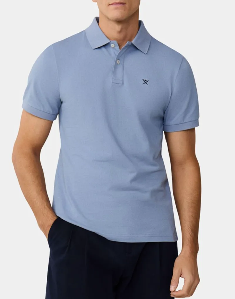 HACKETT ESSENTIALS SLIM FIT LOGO ΜΠΛΟΥΖΑ ΑΝΔΡΙΚΟ HM5600148-564 Blue