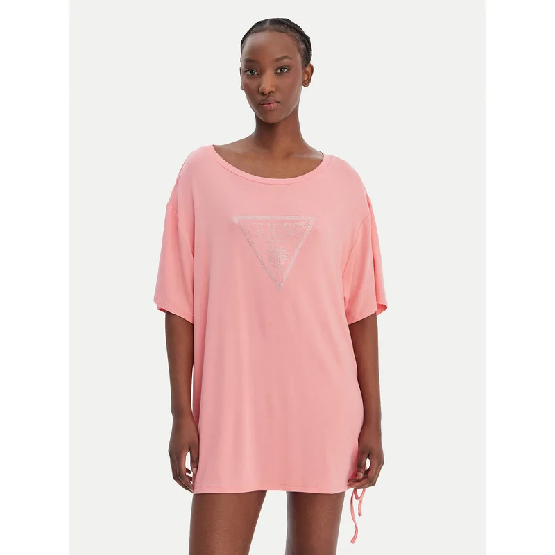 Guess T-Shirt E4GI00 K68D2 Ροζ Oversize