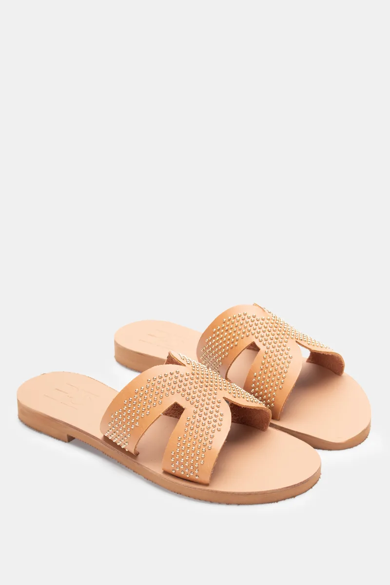LUIGI DESIGN - Flat Σανδάλια Τρουκς - Nude