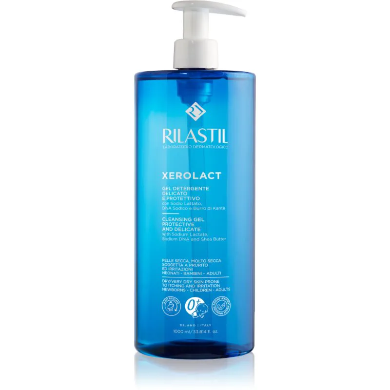 Rilastil Xerolact Cleansing Gel απαλό καθαριστικό τζελ για ξηρό έως πολύ ξηρό δέρμα 1000 ml