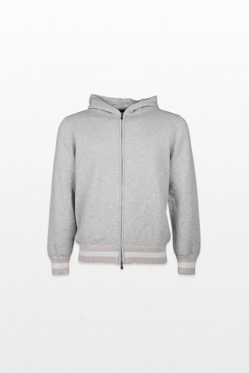GRAN SASSO Ανδρικό Γκρι Hooded Cardigan