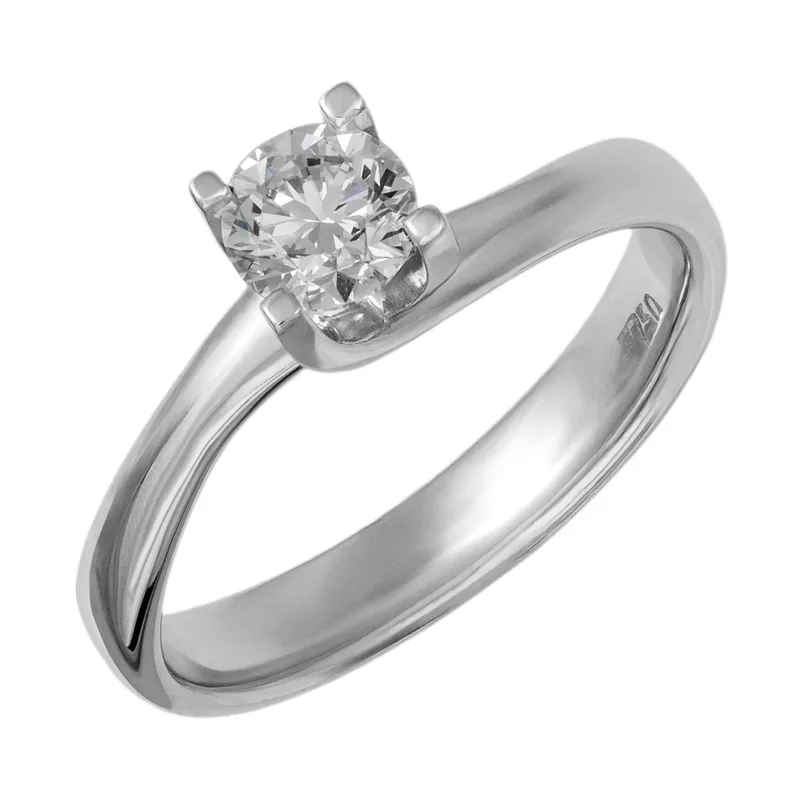 Λευκόχρυσο μονόπετρο δαχτυλίδι Κ18 με GIA diamond 028321 028321 Χρυσός 18 Καράτια