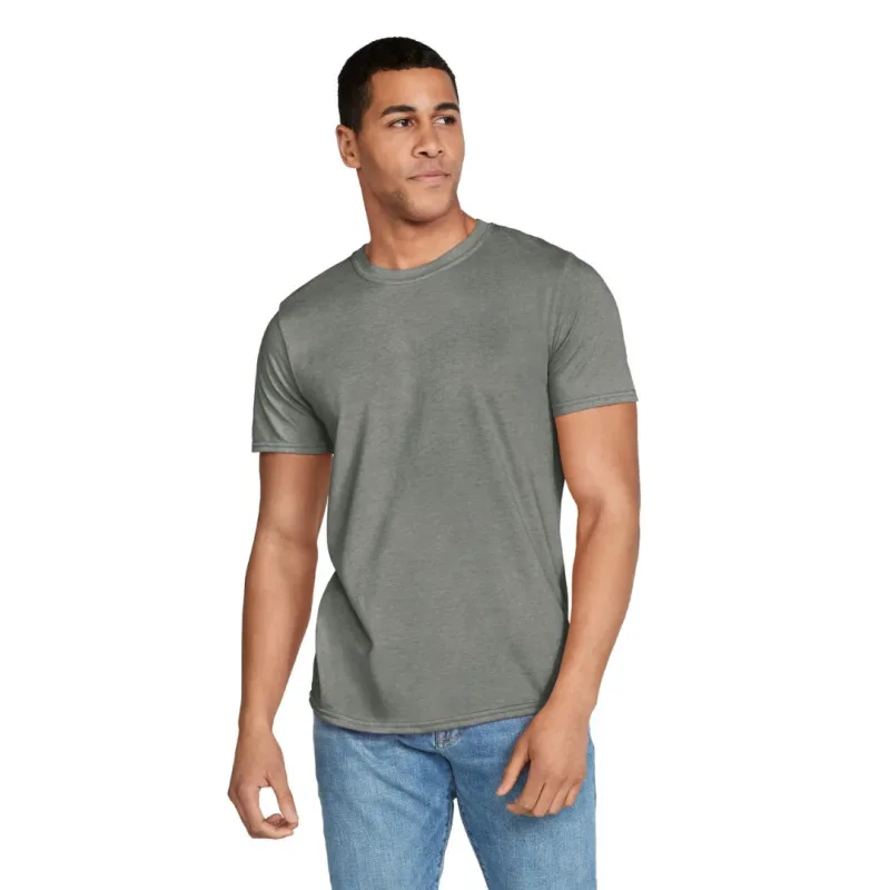 Μονόχρωμο βαμβακερό t-shirt - Heather Green