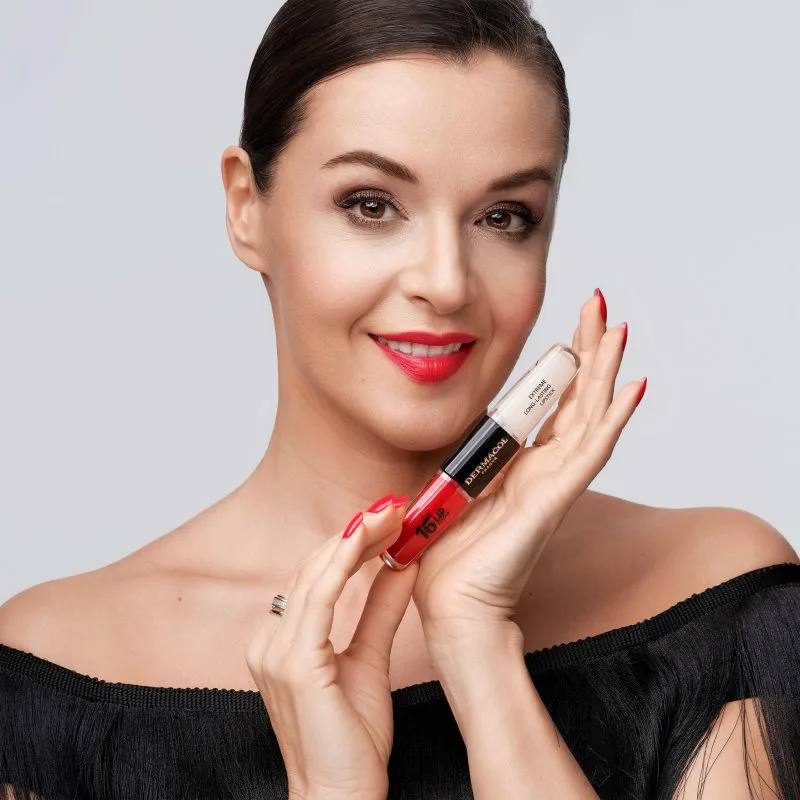 Dermacol 16H Lip Colour μακράς διαρκείας κραγιόν και λιπ γκλος απόχρωση 23 Mocha Brown 2x4 ml