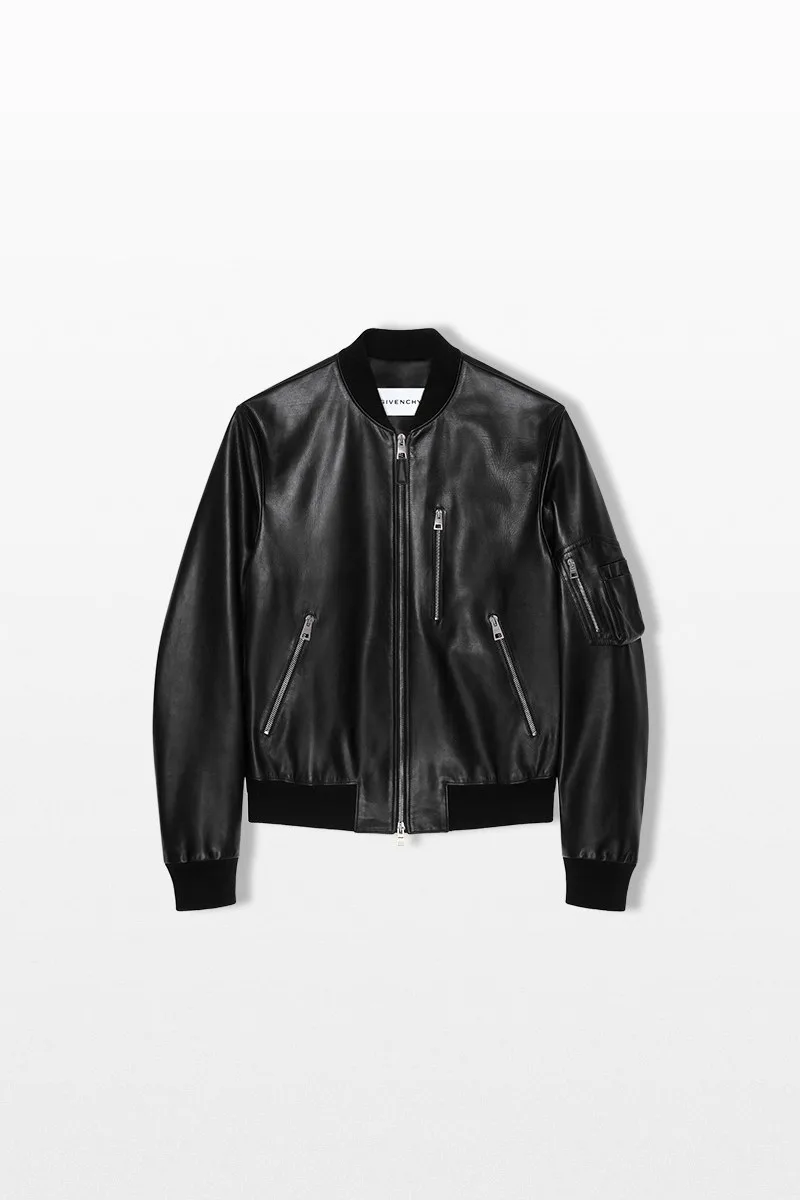 GIVENCHY Ανδρικό Μαύρο Aviator Jacket In Leather