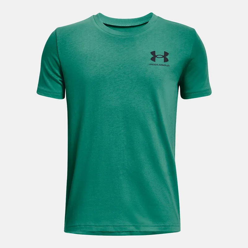 BOYS`UNDER ARMOUR SPORTSTYLE LEFT CHEST LOGO T-SHIRT ΠΡΑΣΙΝΟ