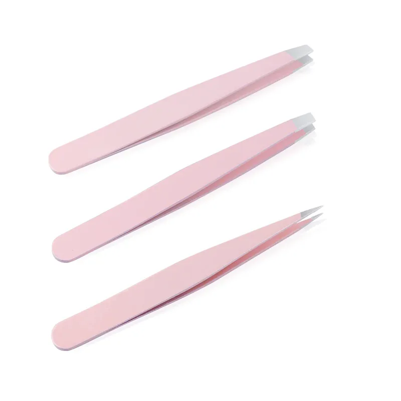 3pcs Beauty Tools – Eyebrow Tweezers Ροζ