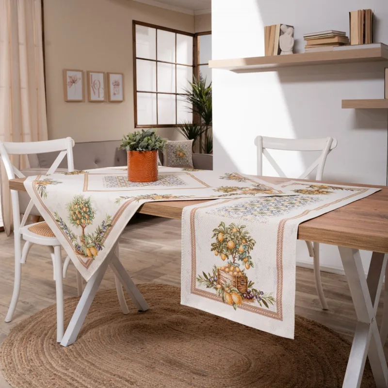 Καρέ &amp; Τραβέρσα Mediterraneo Σετ 2 τεμαχίων Teoran 100x100cm &amp; 40x100cm