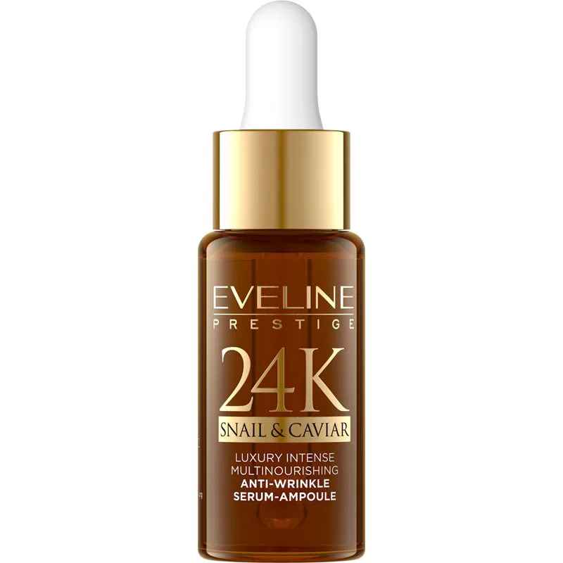 Eveline Cosmetics 24K Snail & Caviar ορός κατά των ρυτίδων με εκχύλισμα σαλιγκαριών 18 ml