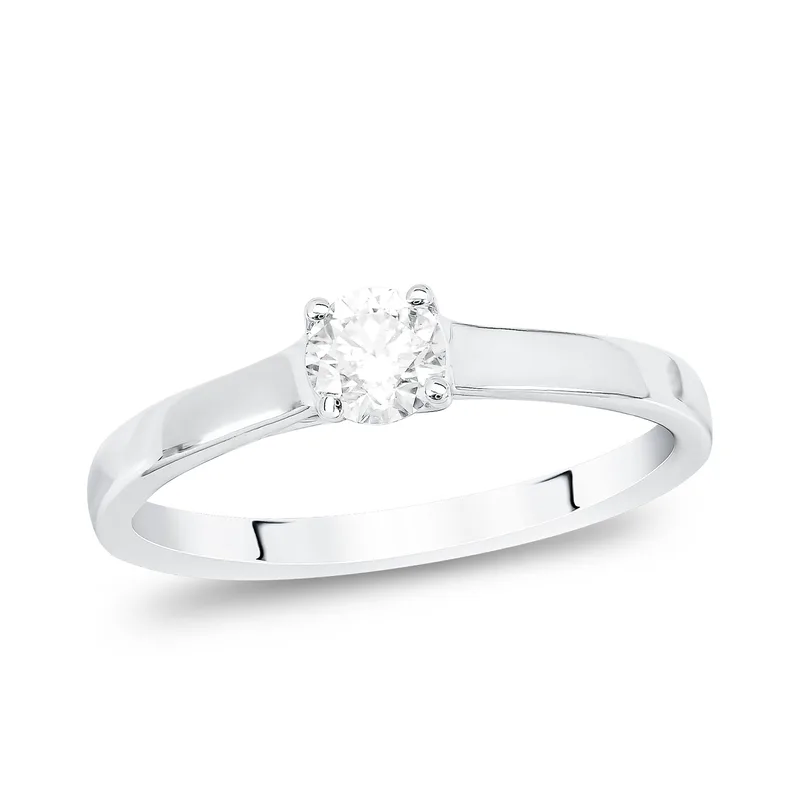 Diamond Group Μονόπετρο Δαχτυλίδι με Διαμάντι Brilliant από Λευκό Χρυσό 18 Καρατίων DDX451