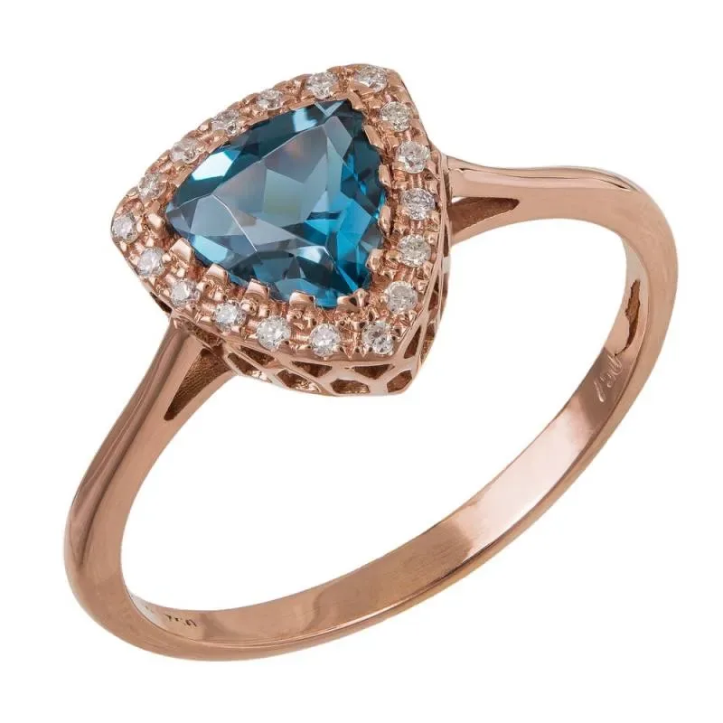 Ροζ gold δαχτυλίδι Trillion Topaz and Diamonds K18 042432 042432 Χρυσός 18 Καράτια