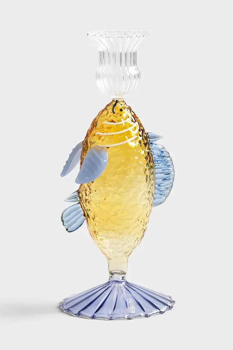 Διακοσμητικό κηροπήγιο &k amsterdam fish yellow