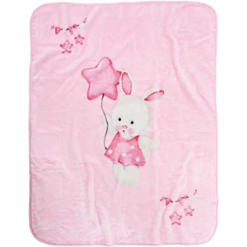 Κουβέρτα Βελουτέ Κούνιας 110x140 Das Home Bunny 4917 Ροζ 110x140