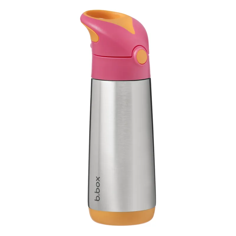 B.Box Ισοθερμικό Παγούρι Με Καλαμάκι Insulated Drink Bottle 500ml Strawberry Shake