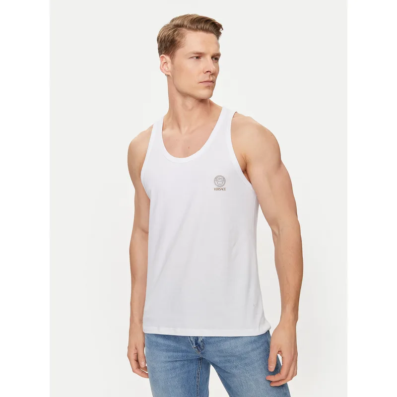Versace Tank top Medusa AUU01012 Λευκό Regular Fit
