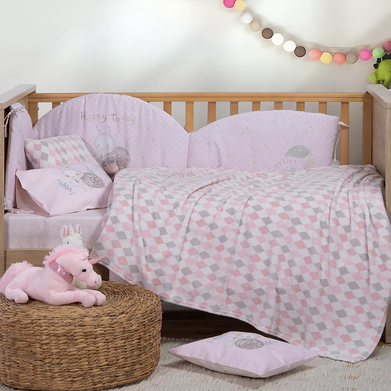 Κουβέρτα Fleece Κούνιας 110X150 Nef Nef Sweet Rhombus Ροζ (110x150)