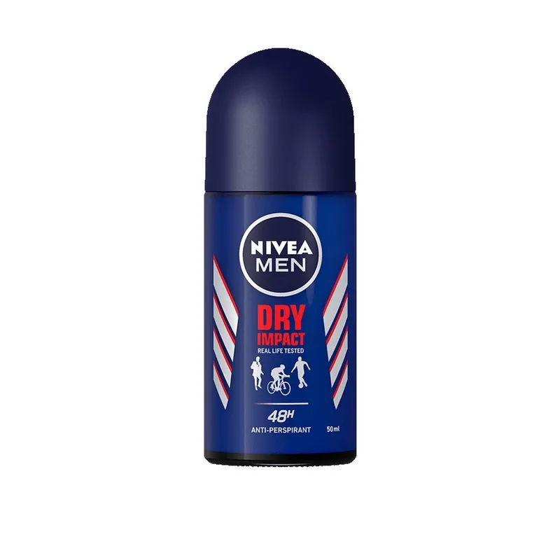 Nivea Men Dry Impact Roll on Deo Ανδρικό Αποσμητικό 48ωρης Προστασίας Χωρίς Ερεθισμούς 50ml