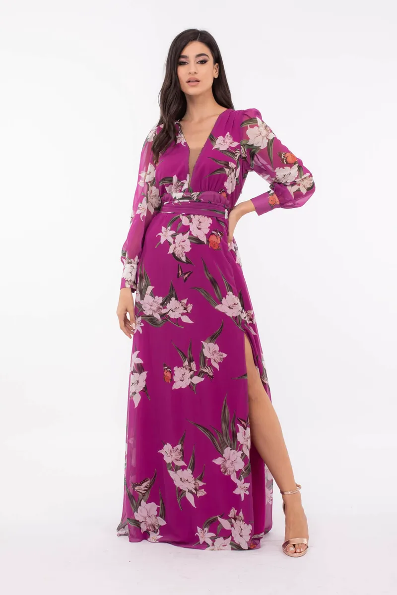 ΦΟΡΕΜΑ ΜΑΞΙ FLORAL ΜΕ ΣΚΙΣΙΜΟ MULTICOLOR