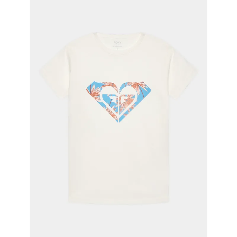 Roxy T-Shirt Day And Night ERGZT03954 Λευκό Regular Fit