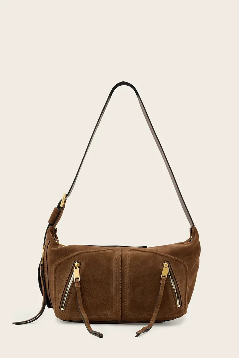 AllSaints τσάντα hobo γυναικεία δέρμα σουέτ JEAN