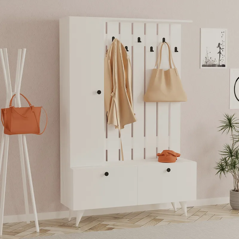 Έπιπλο Εισόδου / Πορτ Μαντό Lala - White 835Puq5042 (112x170x35 cm)
