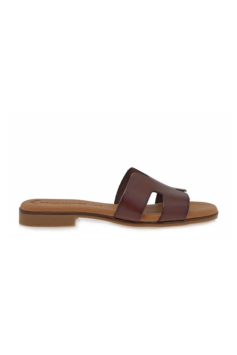 Sandra Coves γυναικεία flats μονόχρωμα - W428S0531136 Καφέ Σκούρο