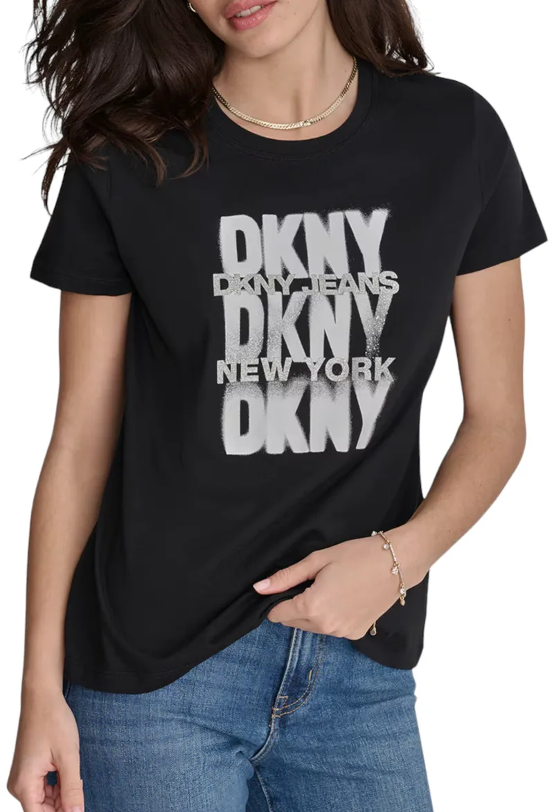 Μπλούζα Κοντομάνικη DKNY Logo Print DJ4T1170-BKV Γυναικείο