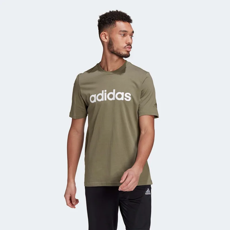 ESSENTIALS EMBROIDERED LINEAR LOGO T-SHIRT ΧΑΚΙ