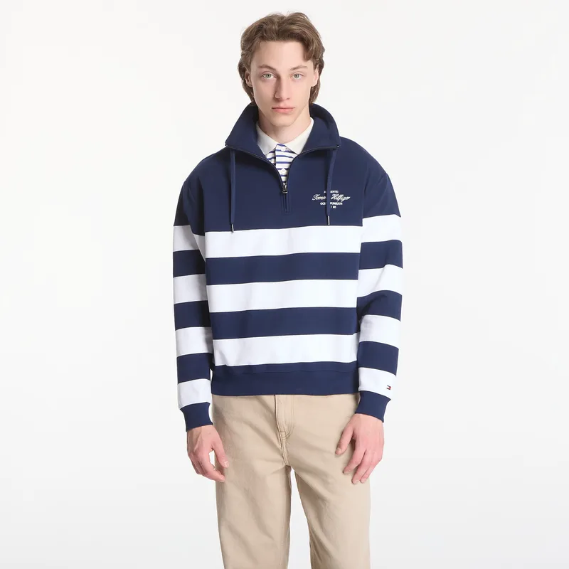 Φούτερ Tommy Hilfiger Nautical Block Stripe 1/4 Zip Carbon Navy M
