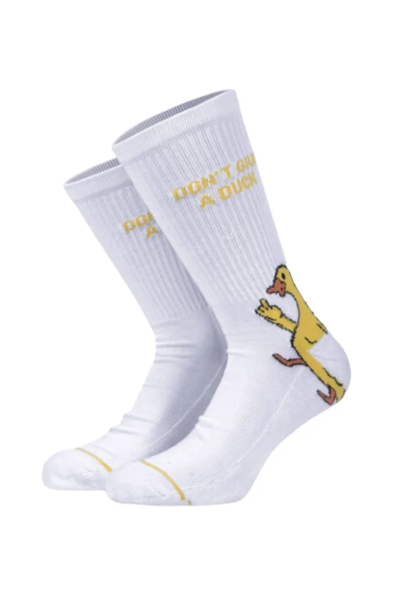 BEE UNUSUAL Unisex Don’t Give A Duck Κάλτσες - Λευκές-AS-260124-WHITE
