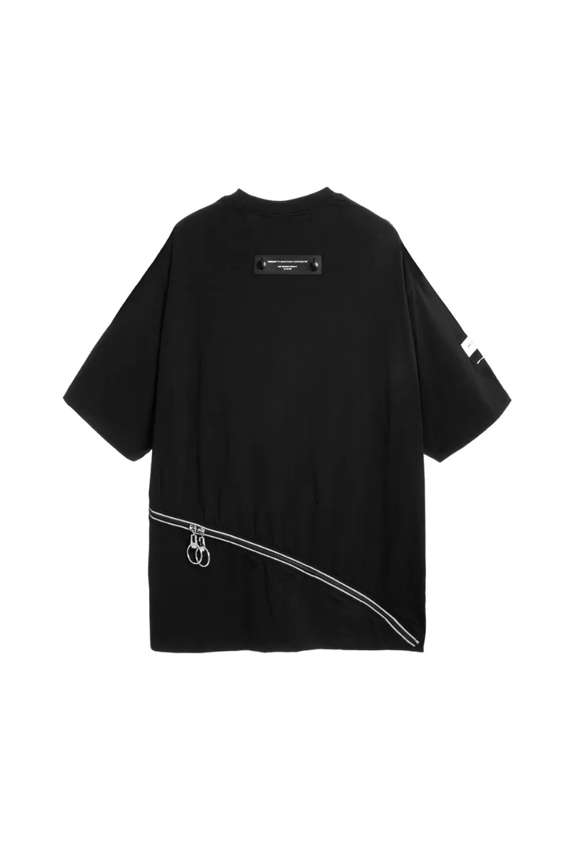 Mod Wave Movement MWM Deconstructed Zip Detail Unisex T-Shirt - Μαύρο-MW092020376-BLACK