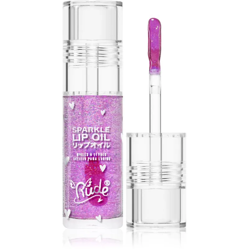 Rude Cosmetics Manga Collection Sparkle Lip Oil λάδι με χρώμα για τα χείλη με ενυδατικό αποτέλεσμα απόχρωση Grape 4 γρ