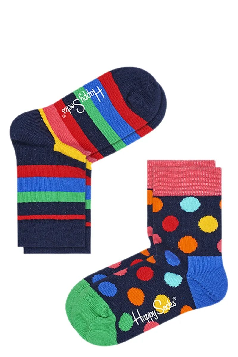 Κάλτσες Happy Socks 2-pack Stripe KSTR02-6002-1000 Unisex Παιδικό