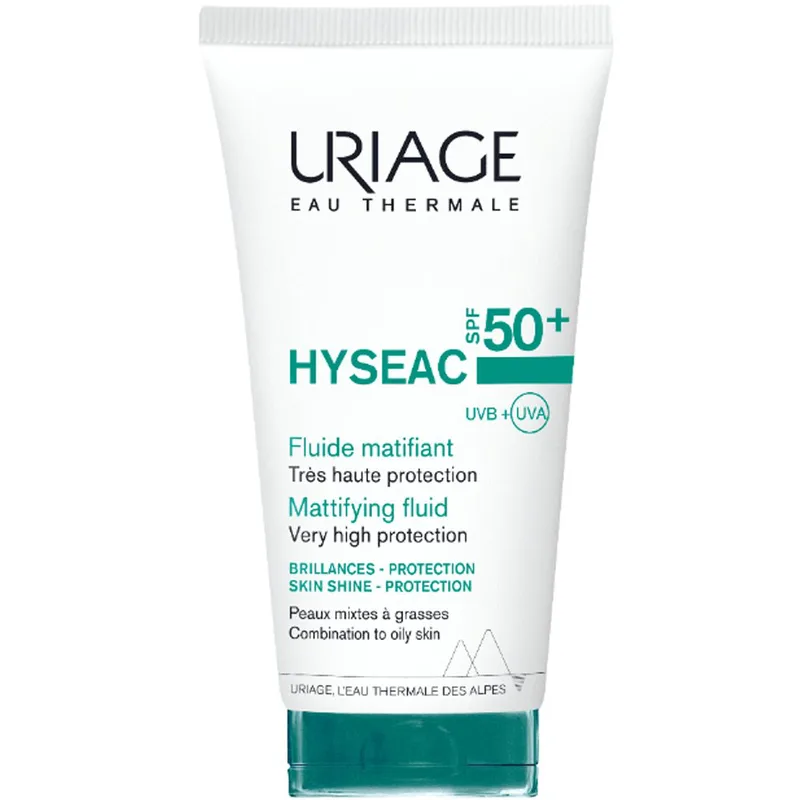 Uriage Hyseac Fluid Very High Protection Moisturizes Spf50+ Ματ Ενυδατική Κρέμα Προσώπου Πολύ Υψηλής Αντηλιακής Προστασίας για Μικτές Λιπαρές Επιδερμίδες 50ml
