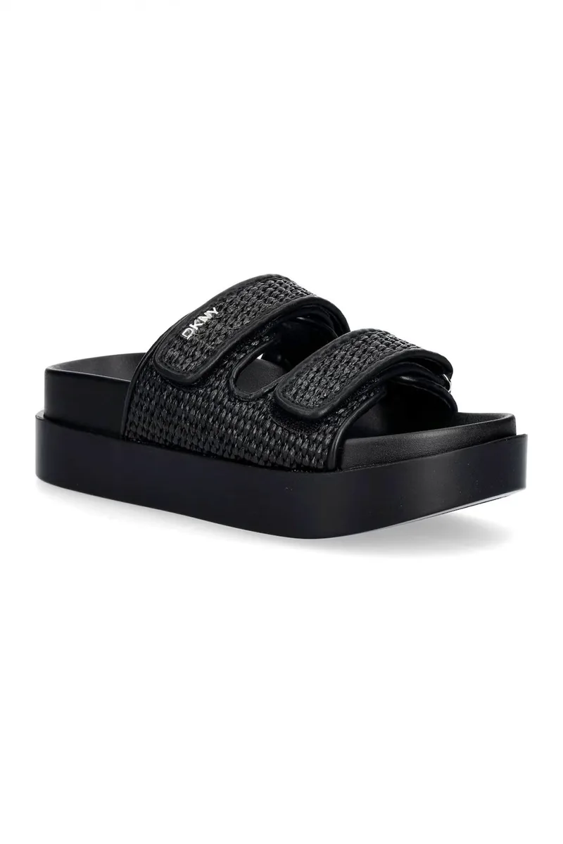 DKNY ΠΑΠΟΥΤΣΙΑ ΠΑΝΤΟΦΛΕΣ PIPER PLATFORM SAN LOGO ΜΑΥΡΟ