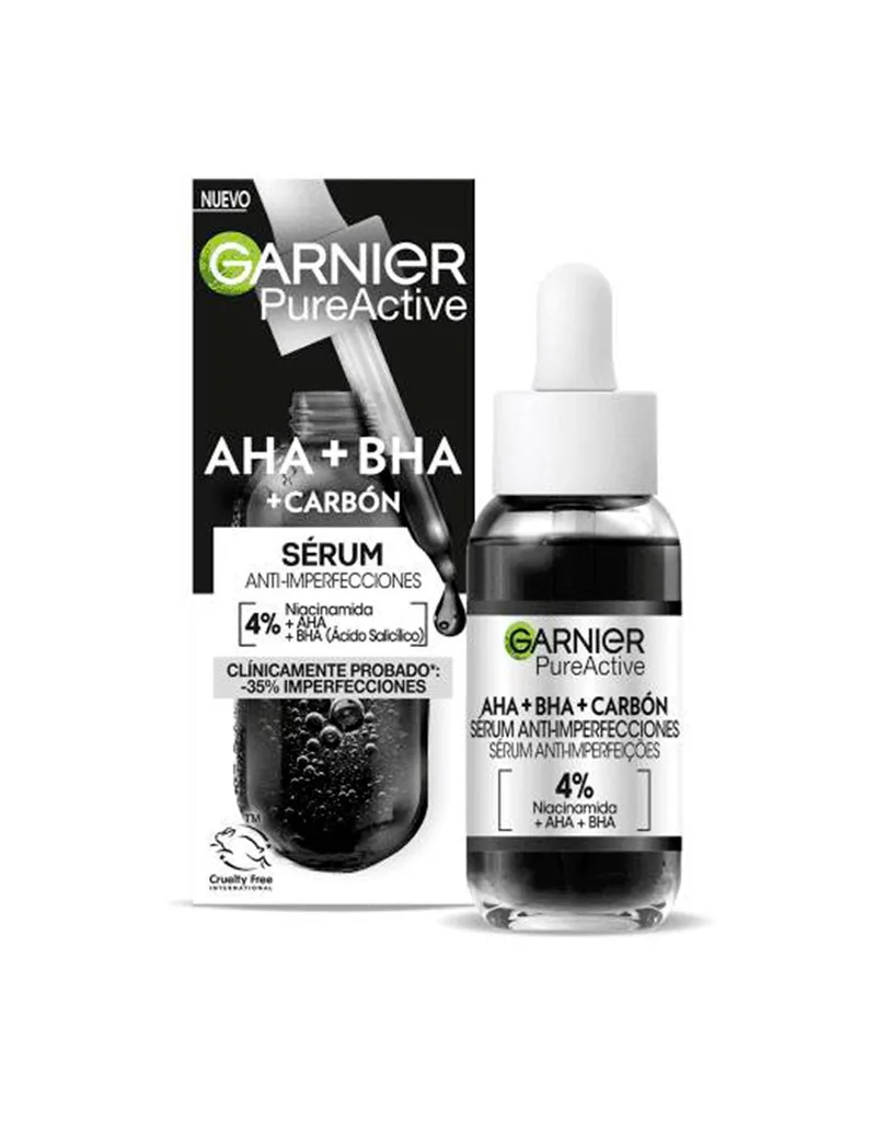 Garnier Pure Active Aha Bha Charcoal Anti Imperfection Serum 30ml