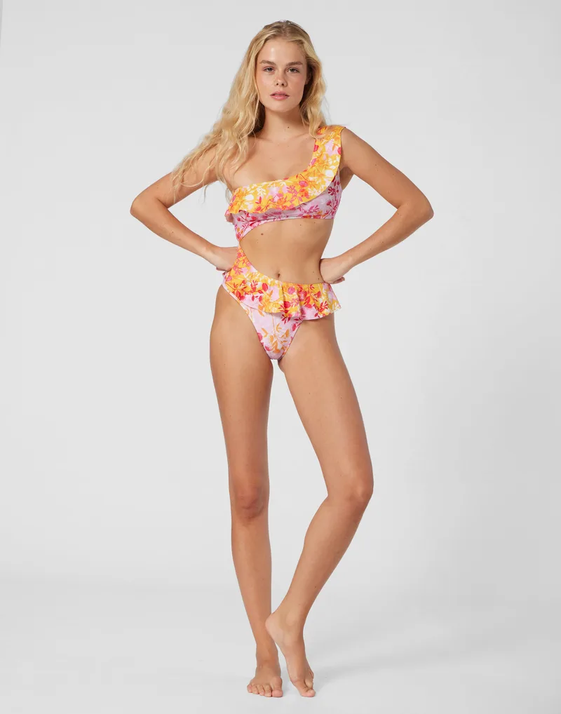 WOMEN'S ONE PIECE CUT OUT BOTANICAL MIX