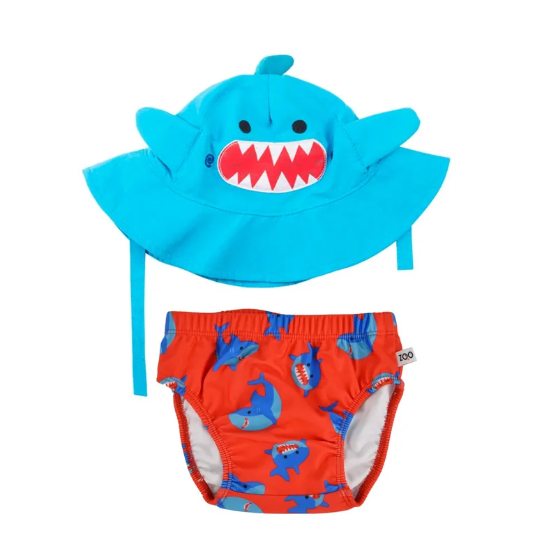Σετ Μαγιό Πάνα Με Καπέλο UPF50 12-24μηνών Sherman the Shark New Zoocchini ZOO12020 (Μέγεθος: 12-24 Μηνών) - Zoocchini - ZOO12020L