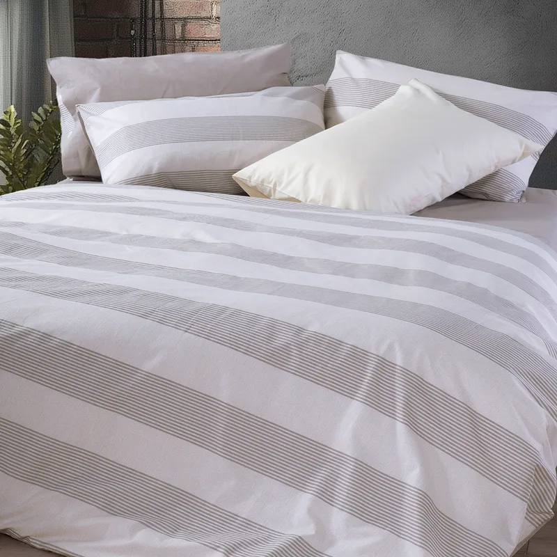 Παπλωματοθήκη Μονή (Σετ 170x240) 2 Όψεων Nef-Nef Homeware Casual Stripe Ecru